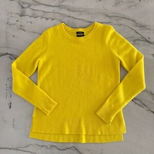Halogen Sweater Womens Small Yellow 100% Cashmere Crewneck Long Sleeve Pullover